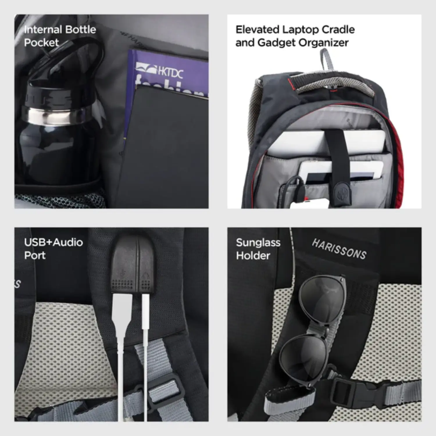 Harissons Sirius 45L Premium Laptop Backpack with Built-in Rain Cover - Image 4
