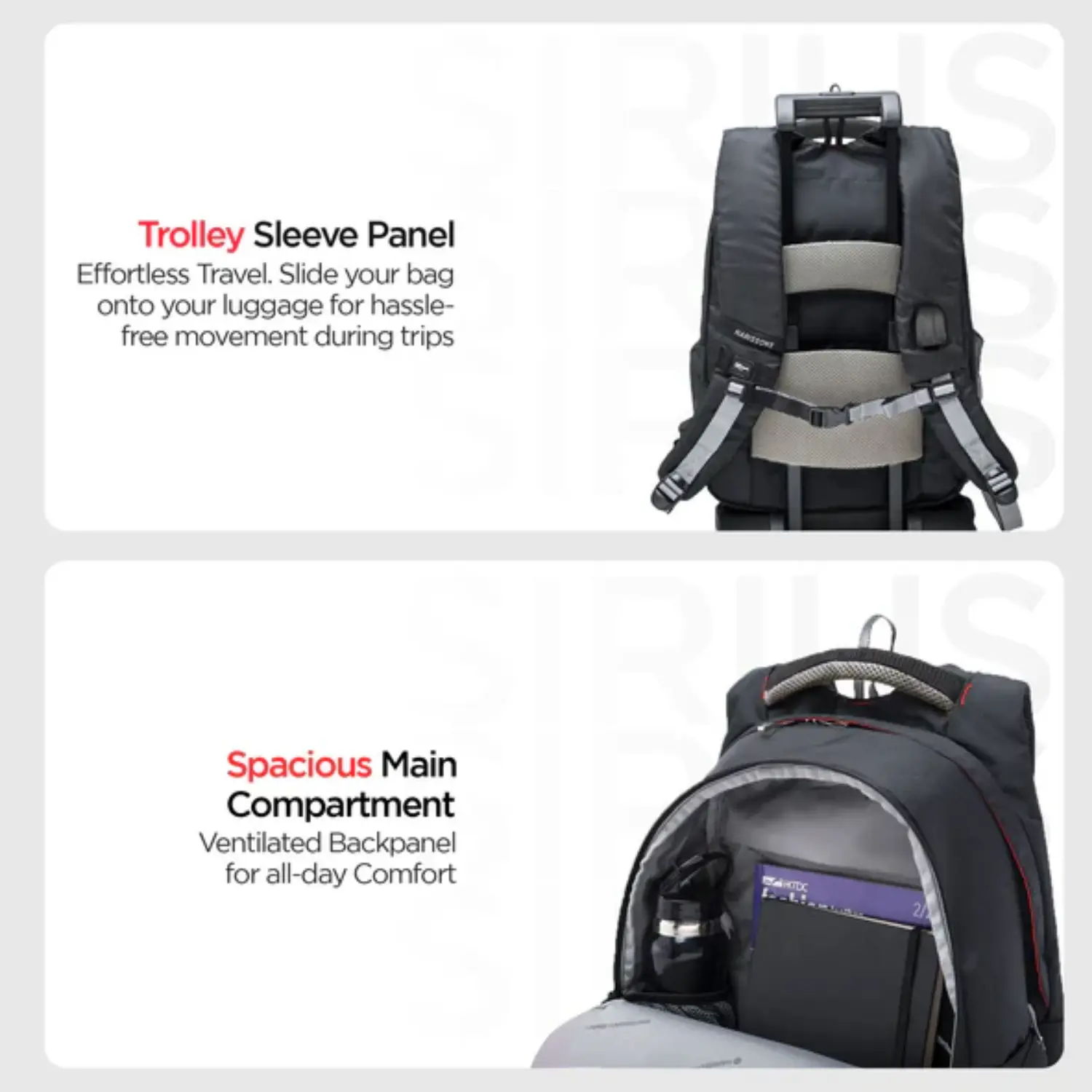 Harissons Sirius 45L Premium Laptop Backpack with Built-in Rain Cover - Image 6