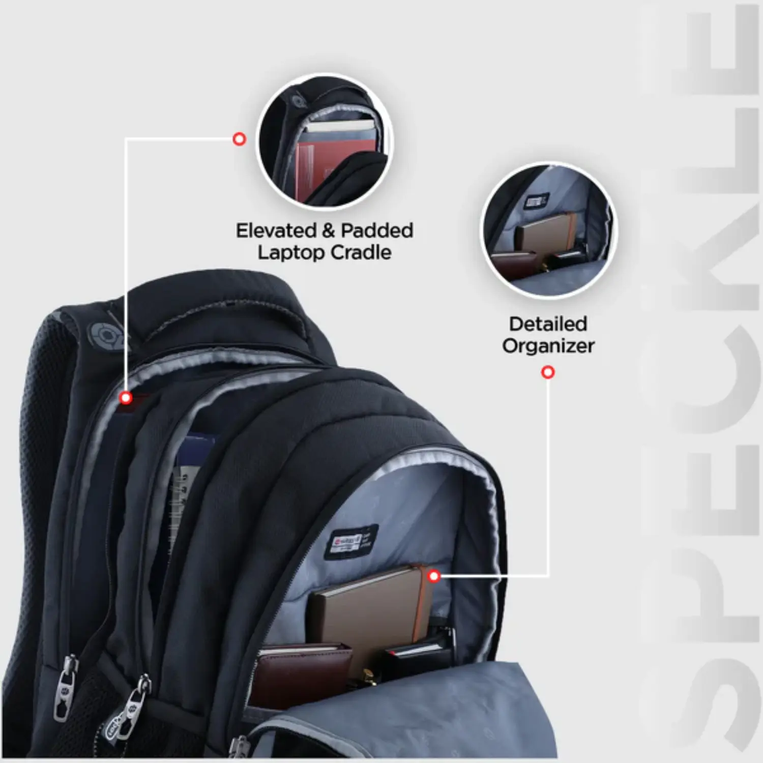 Harissons Speckle 40L Laptop Backpack with Free Rain Cover and Pouch - Image 3