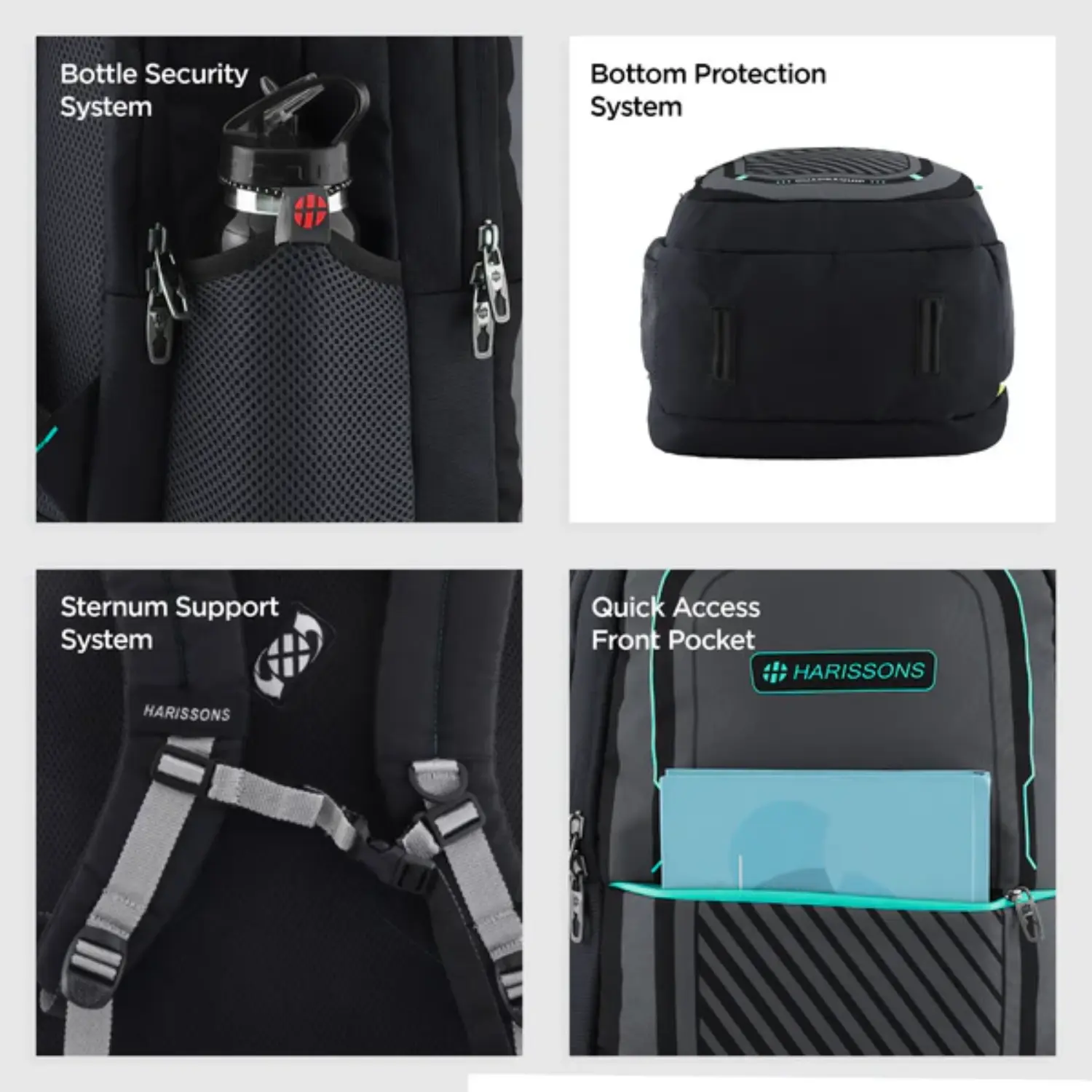 Harissons Verge 40L Travel Laptop Backpack with Free Rain Cover and Pouch - Image 4