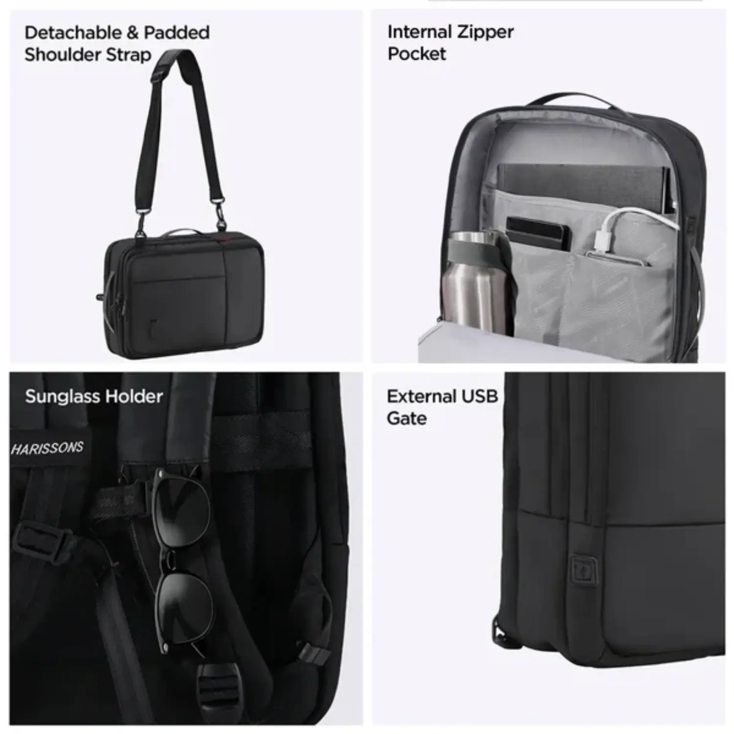 Harissons AXIRON Versatile 25L 3-in-1 Premium Laptop Backpack (15.6") - Image 6